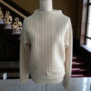 GAP Fit Cream Mockneck Long Sleeve Top Size XS
